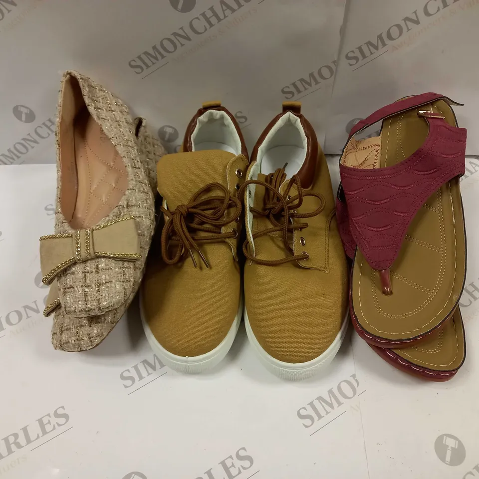 APPROXIMATELY 10 ASSORTED PAIRS OF SHOES IN VARIOUS STYLES & SIZES