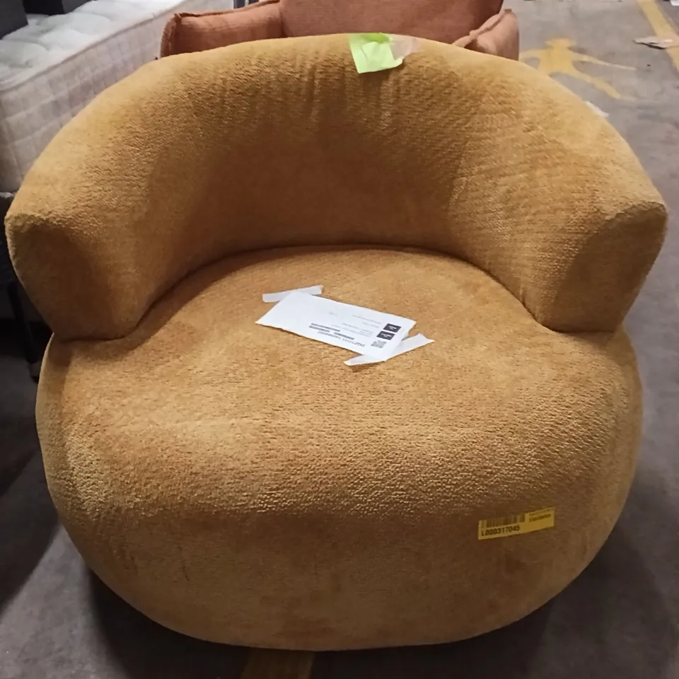 UPHOLSTERED SOFA TOUCH TEXTURED CLUB CHAIR - MUSTARD