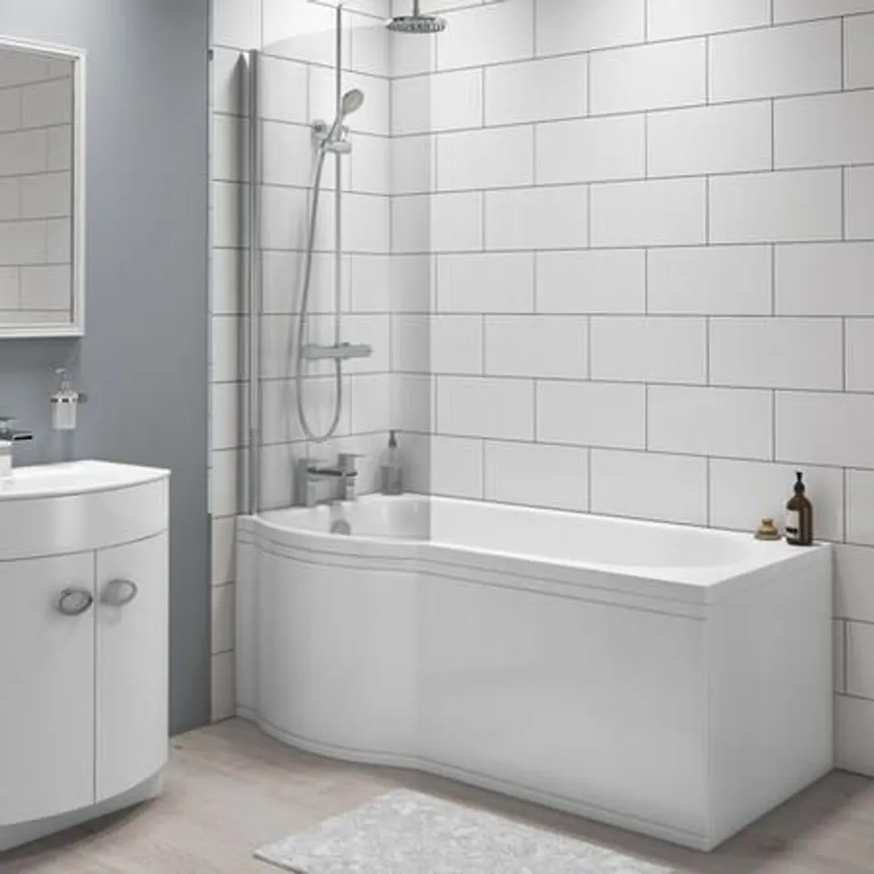 1500 X 850 P SHAPED SHOWER BATH (LEFT HAND)