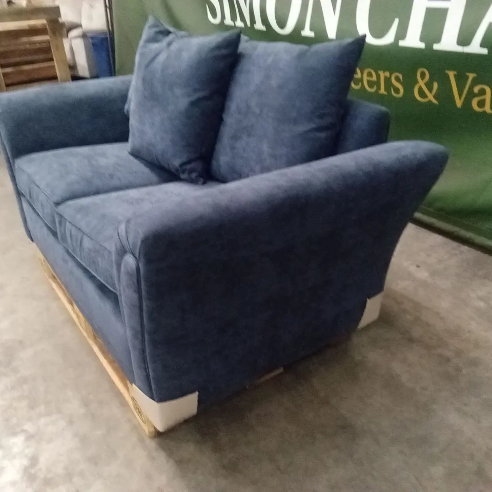 DURY FABRIC 2 SEATER SCATTER BACK SOFA - BLUE RRP £479