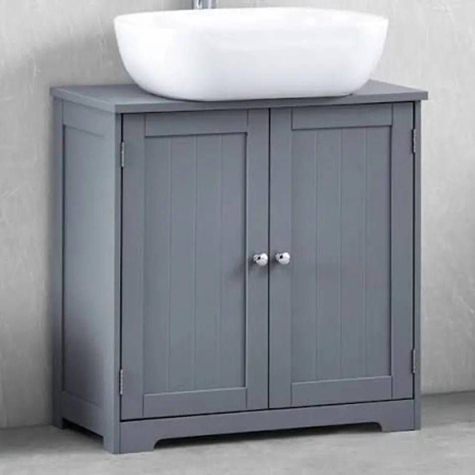 BOXED PIANO 2 DOOR UNDER SINK CABINET GREY (1 BOX)