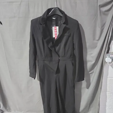 CIDER WOMEN'S BLACK BELTED JUMPSUIT WITH BLAZER-STYLE TOP, SIZE M