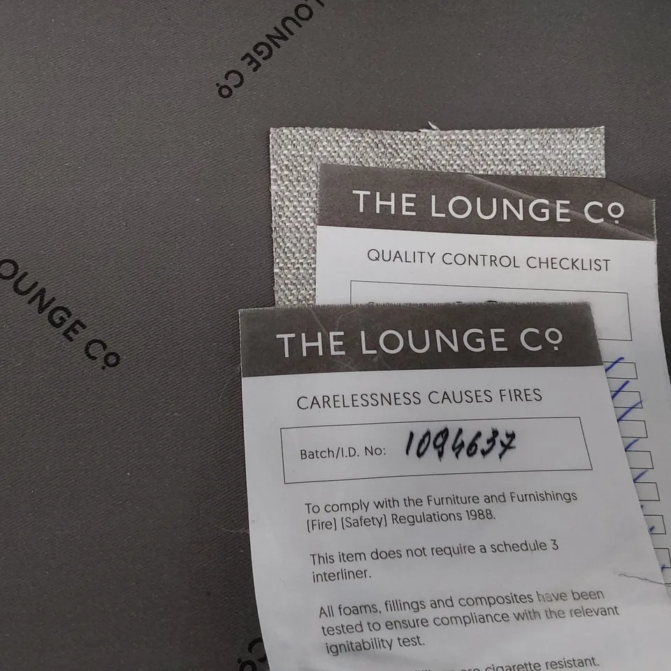QUALITY BRITISH DESIGNER LOUNGE Co. TWO SEATER SOFA GREY FABRIC 