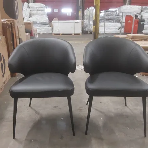 SET OF 2 DANETTI LANDON LEATHER DINING CHAIRS
