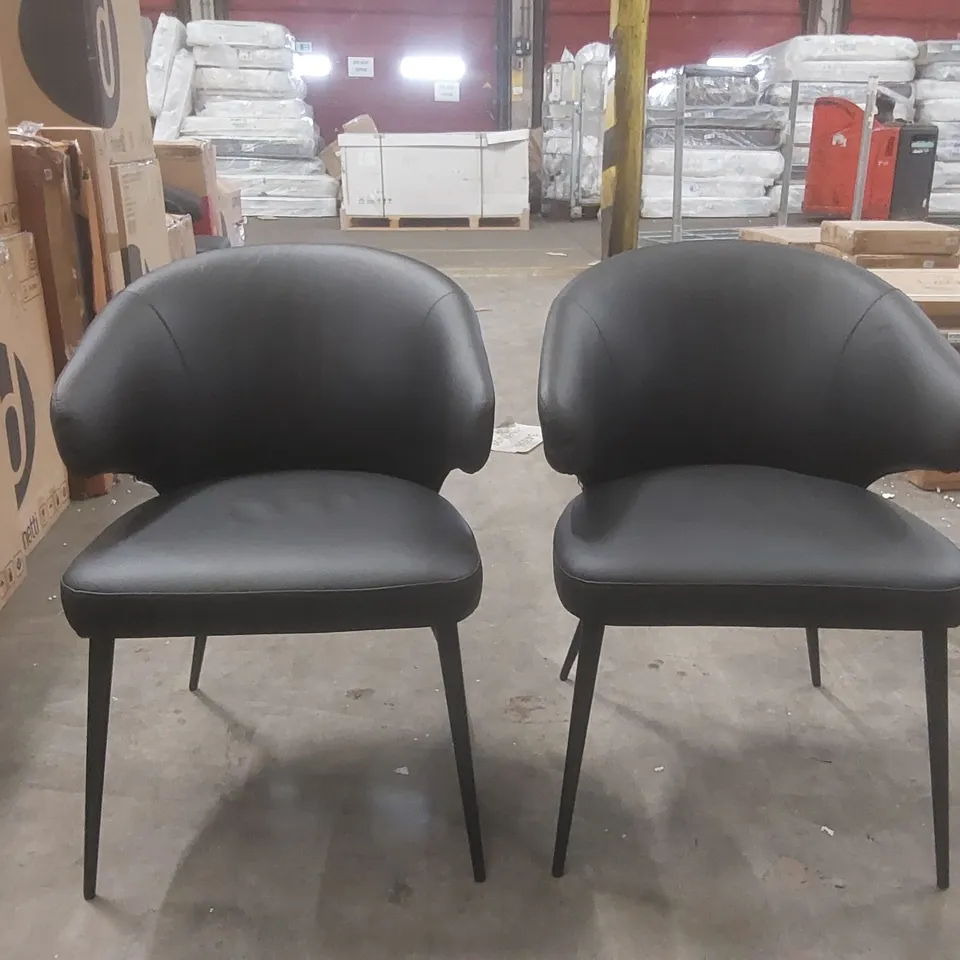 SET OF 2 DANETTI LANDON LEATHER DINING CHAIRS