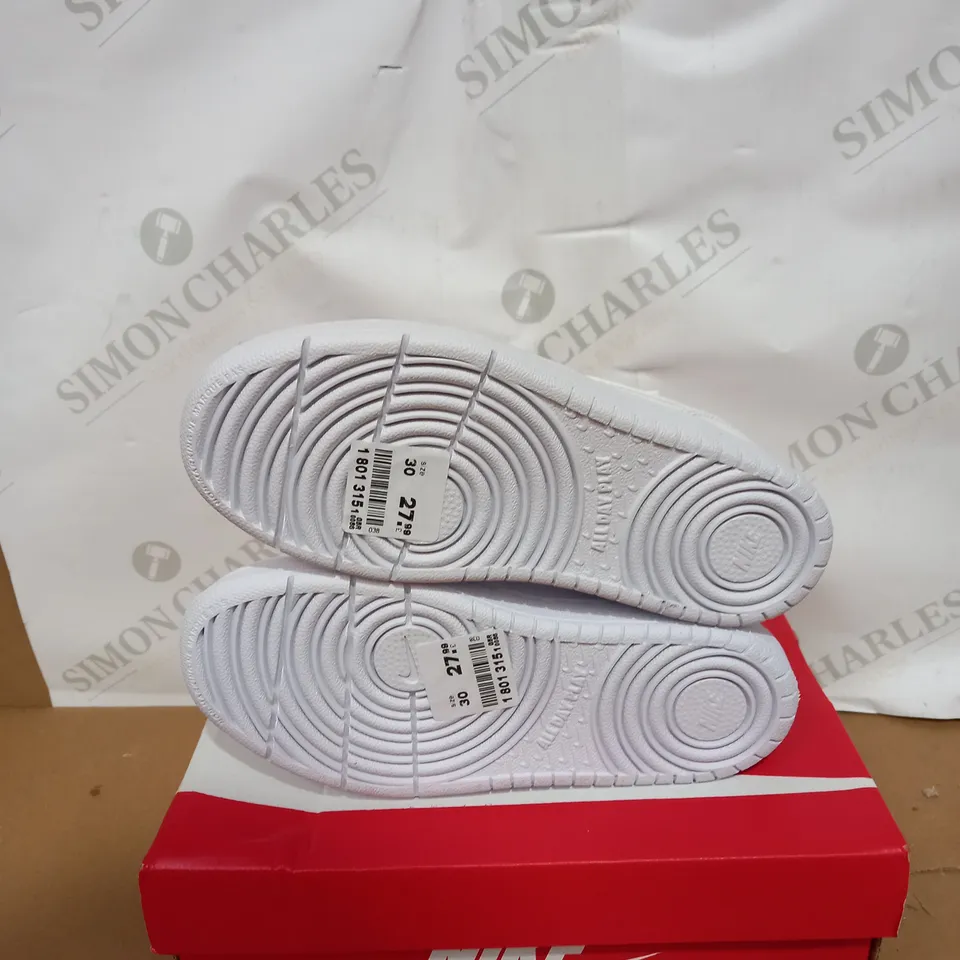 PAIR OF BOXED NIKE COURT BOROUGH LOW 2 TRAINERS IN WHITE SIZE 12