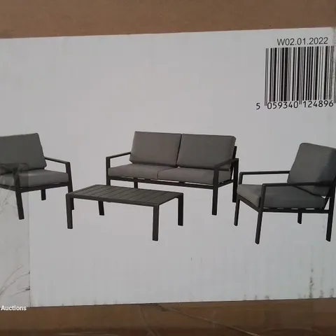 BOXED MOOREA ALUMINIUM COFFEE SET WITH CUSHIONS