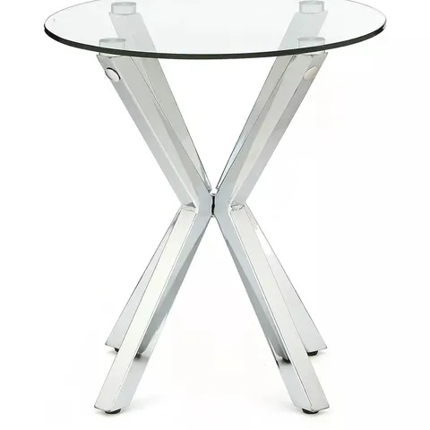 BOXED CHOPSTICK LAMP TABLE IN CHROME - COLLECTION ONLY