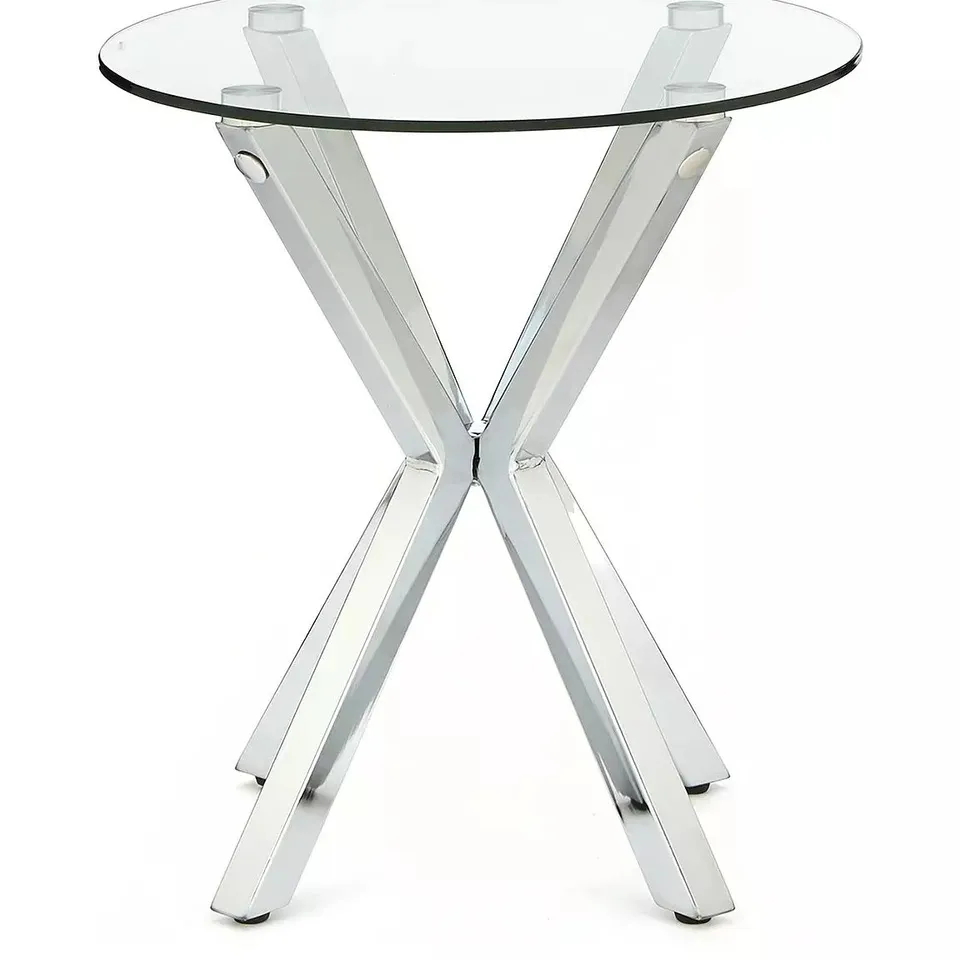BOXED CHOPSTICK LAMP TABLE IN CHROME - COLLECTION ONLY