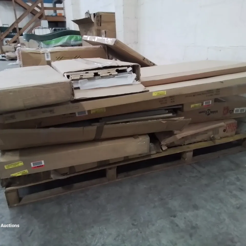 PALLET OF ASSORTED FLAT PACK FURNITURE PARTS 