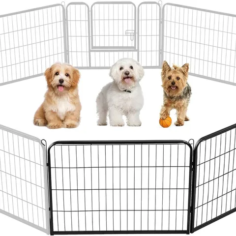 BOXED YAHEETECH DOG PLAYPEN, 4 PANEL PUPPY PLAY PEN HEAVY DUTY PET EXERCISE FENCE FOR GARDEN/YARD 60CM HEIGHT