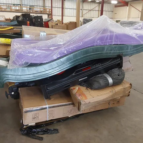 PALLET OF ASSORTED ITEM PARTS INCLUDING: EXERCISE MACHINE PARTS, PLAYSET PARTS, TRAMPOLINE PARTS ECT