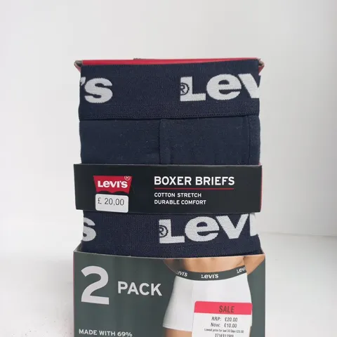 LEVI'S BOXER BRIEFS 2-PACK – NAVY COTTON STRETCH - SIZE XXL