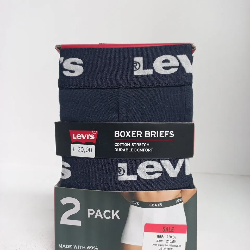 LEVI'S BOXER BRIEFS 2-PACK – NAVY COTTON STRETCH - SIZE XXL