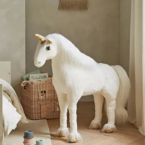 BOXED STANDING UNICORN STUFFED ANIMAL - GOLD DUST (1 BOX)