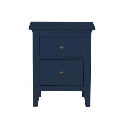 BOXED LYNTON 2 DRAWER BEDSIDE TABLE - NAVY (1 BOX)