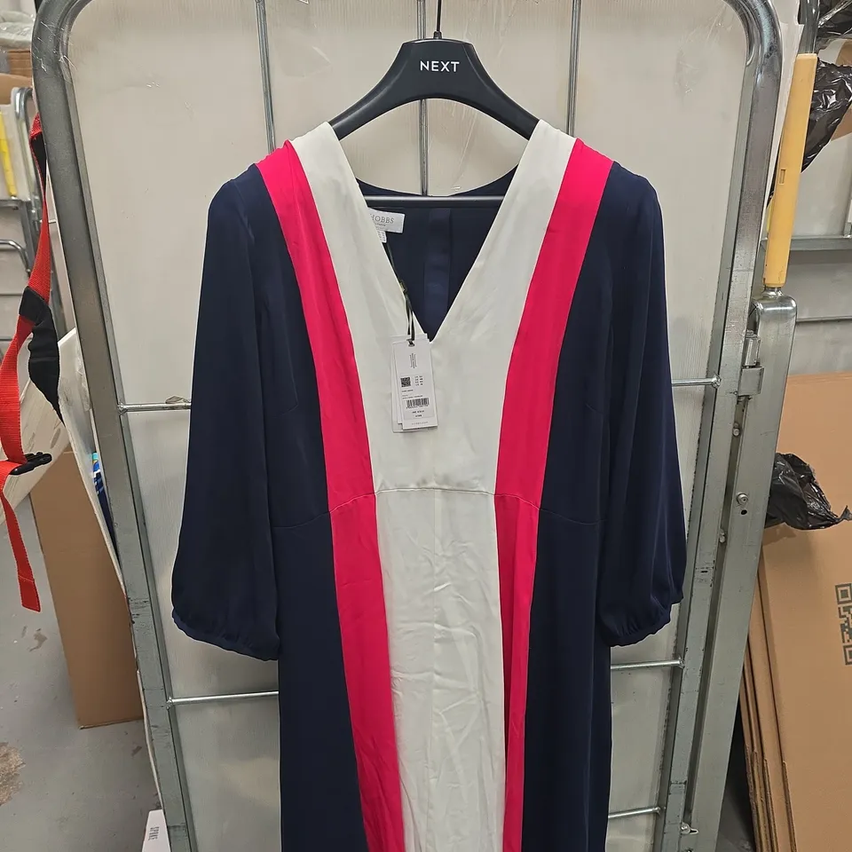 HOBBS LONDON CORA DRESS – MULTI-COLOUR BLOCK DESIGN (UK 22)