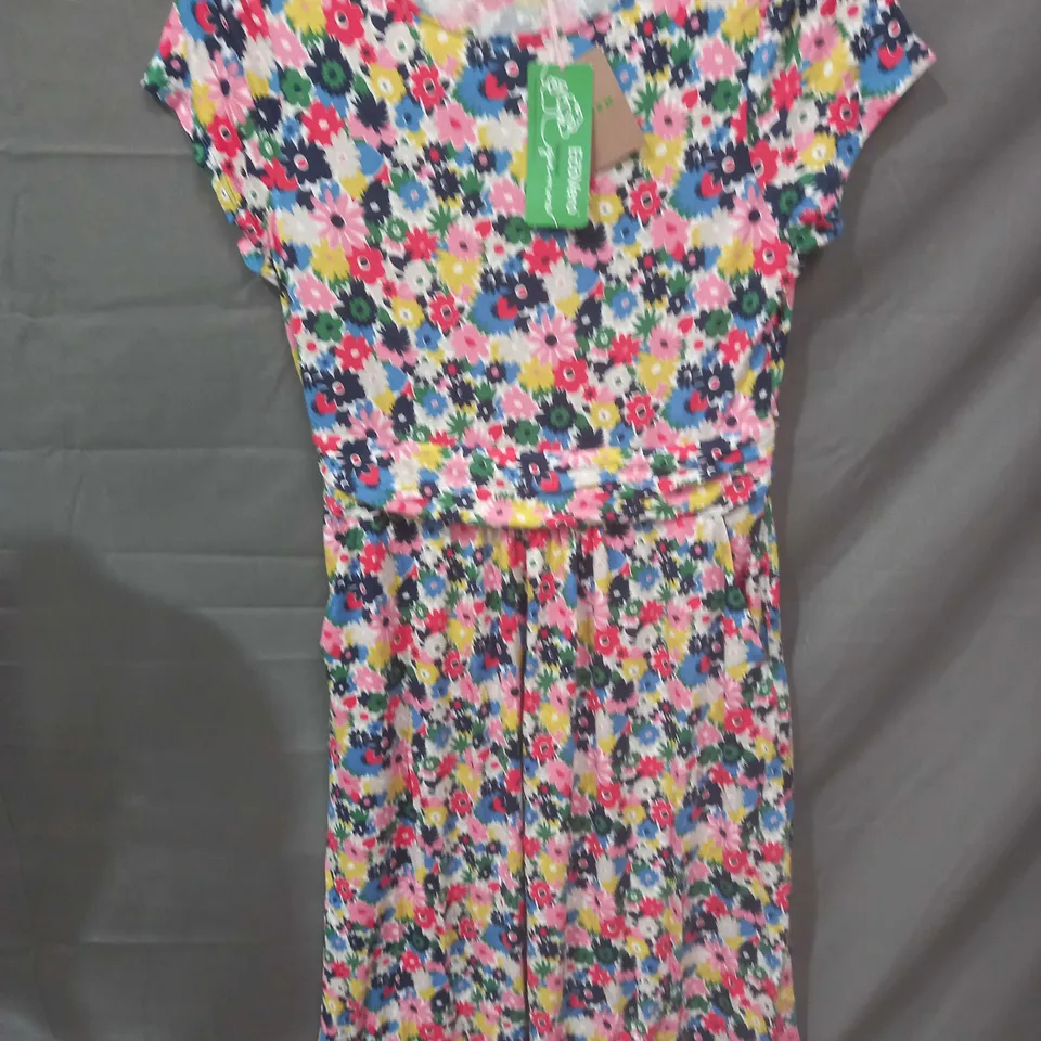 BODEN FLORAL JERSEY DRESS - UK 12L