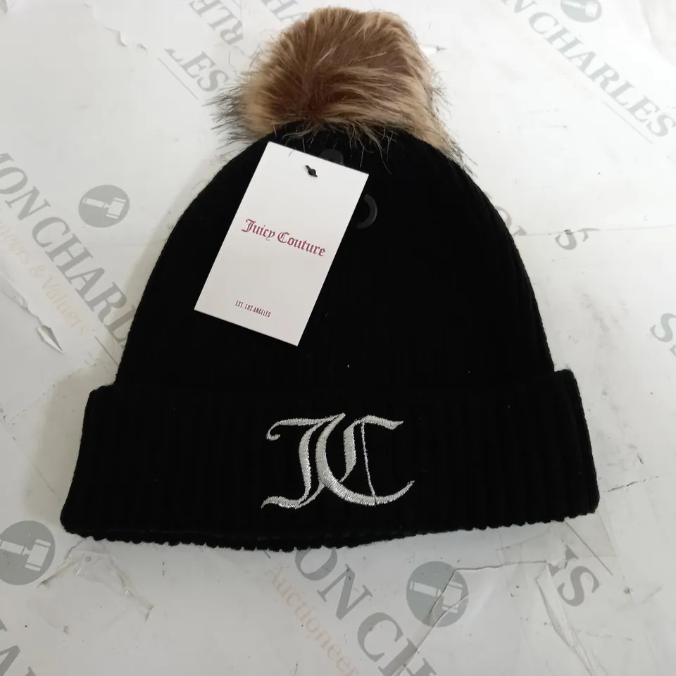 JUICY COUTURE BLACK BEANIE - ONE SIZE