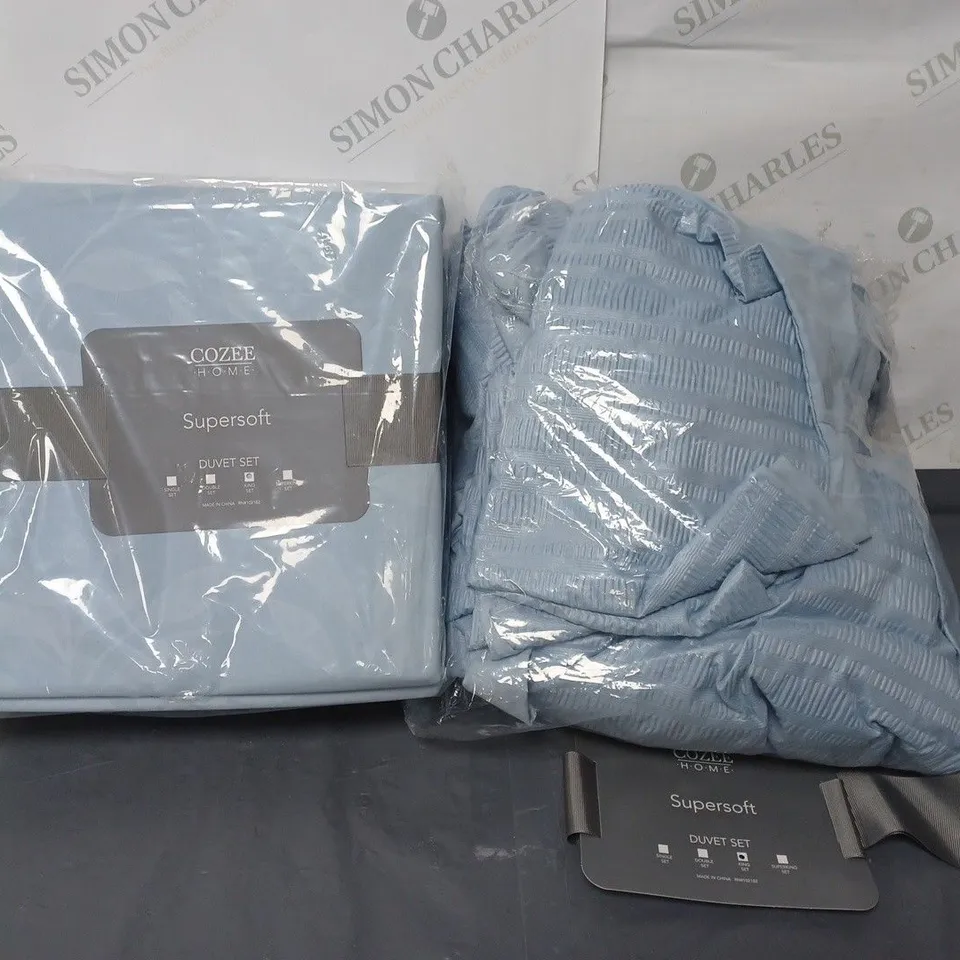 COZEE HOME SET OF 2 KING SIZE BEDDING SETS BLUE