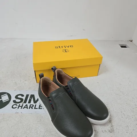 STRIVE VALERIE OLIVE SLIP-ON SHOES – UK 7 (US 9, EUR 41)