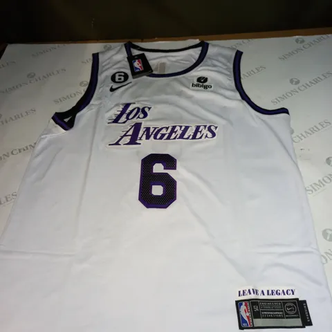 LOS ANGELES LAKERS JERSEY WITH JAMES 6 SIZE XXL