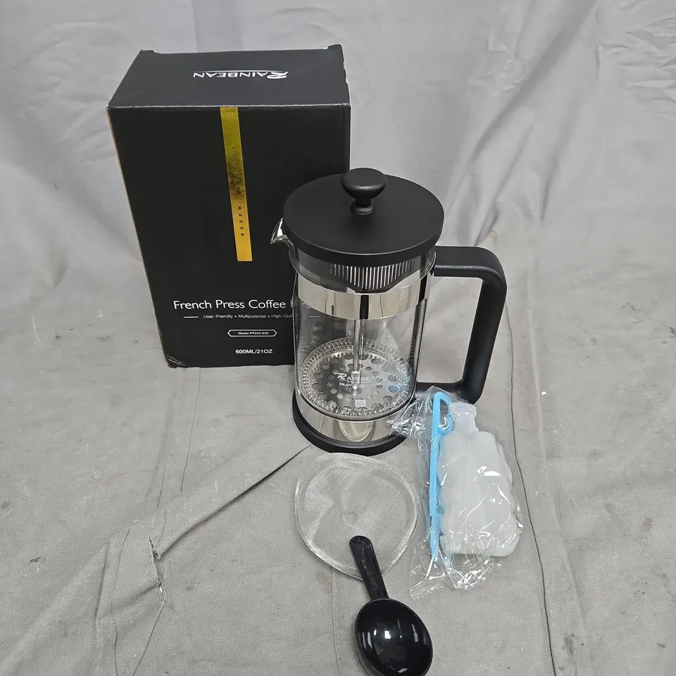 RAINBEAN FRENCH PRESS COFFEE MAKER 600ML (20OZ) WITH ACCESSORIES – BOXED
