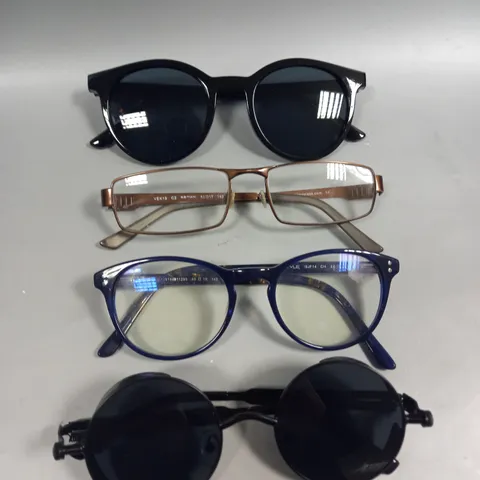 BOX OF APPROXIMATELY 10 ASSORTED GLASSES TO INCLUDE VISION EXPRESS, MANGO, BLACK CIRCLE SHADED ETC