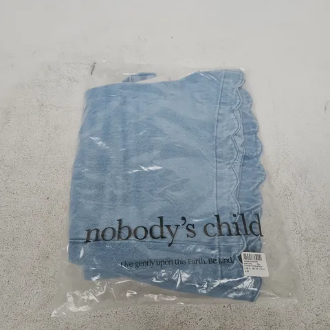 NOBODY'S CHILD BLUE DENIM SCALLOP SHORT – UK 10
