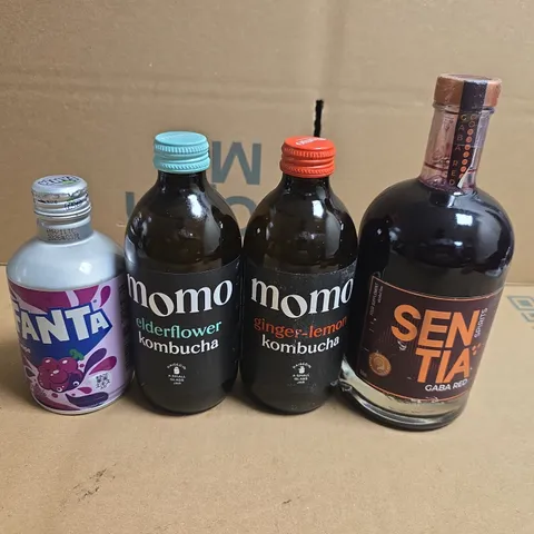 APPROXIMATELY 10 ASSORTED FOOD ITEMS TO INCLUDE REDBULL, FANTA AND SENTIA SPIRITS 