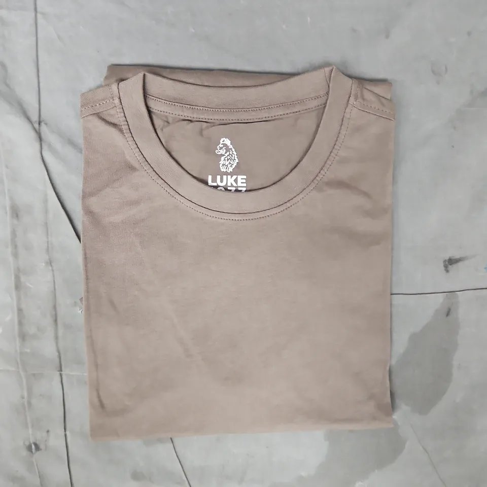 LUKE 1977 FLOYD SHORT SLEEVE T-SHIRT IN BROWN SIZE LARGE