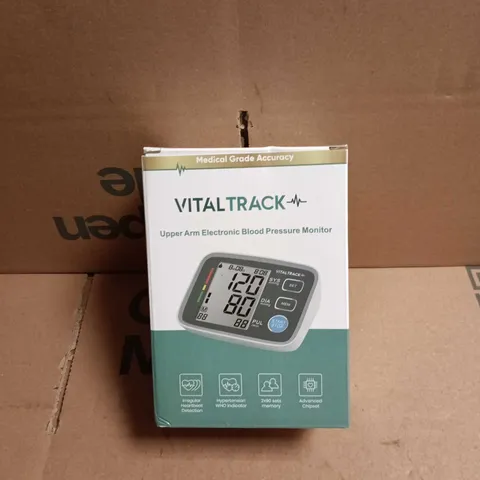 VITAL TRACK UPPER ARM ELECTRONIC BLOOD PRESSURE MONITOR BOXED