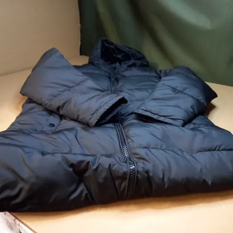 NEWLOOK BLACK PADDED/HOODED JACKET - SIZE 10