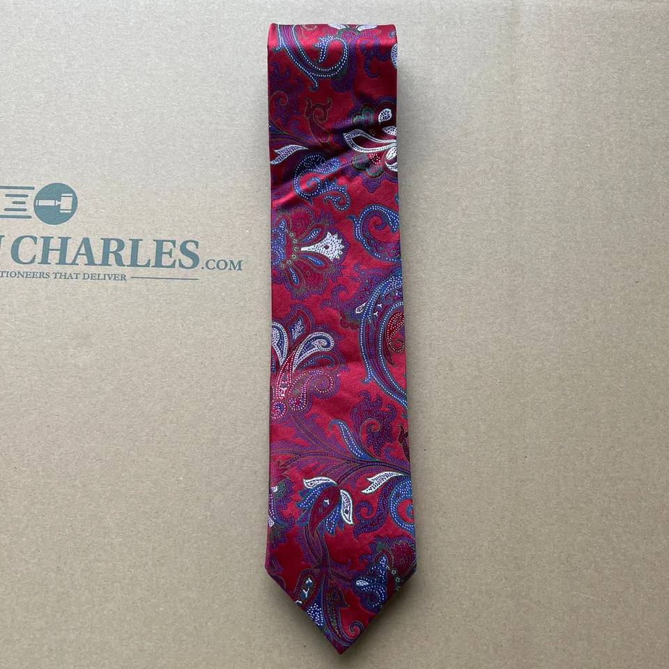 LONDON YORK CRIMSON RED AND BLUE TIE  