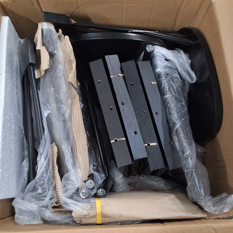 SET OF 4 BLACK WOODEN DINING CHAIRS