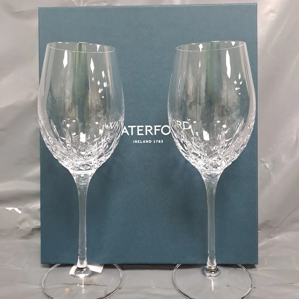 WATERFORD LISMORE ESSENCE SET OF 2 CRYSTAL WINE GLASSES - COLLECTION ONLY