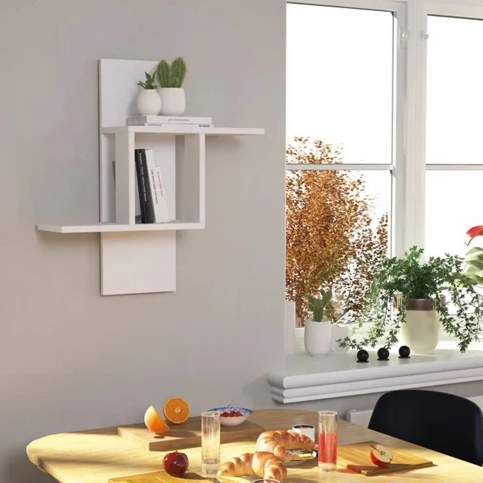 BOXED MILL MODERN FLOATING SHELF 70CM TALL -OAK-