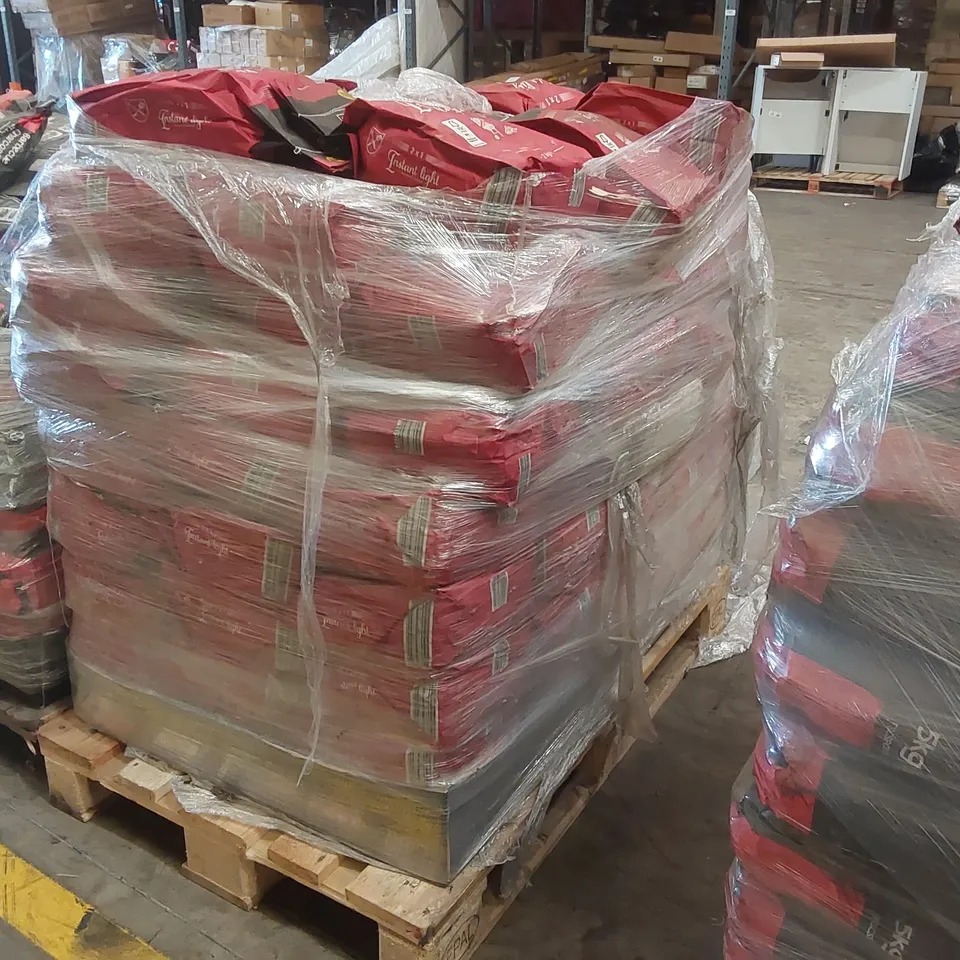 PALLET CONTAINING A LARGE QUANTITY OF CHARCOAL BRIQUETTE BAGS 