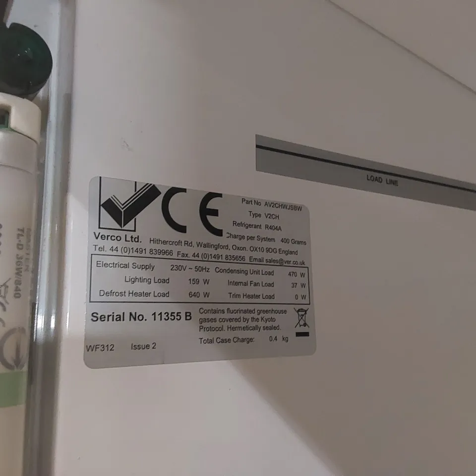 VERCO V2CH COMMERCIAL DRINKS DISPLAY FRIDGE