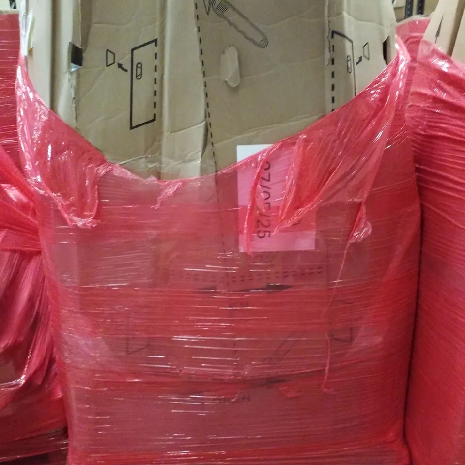 PALLET CONTAINING ASSORTED PRODUCTS INCLUDING POP UP FOOTBALL GOAL, WRAPPED CANVAS PAINTINGS, SHERPA SOFA COVERS, GLASS VASES & AIR MATTRESS 