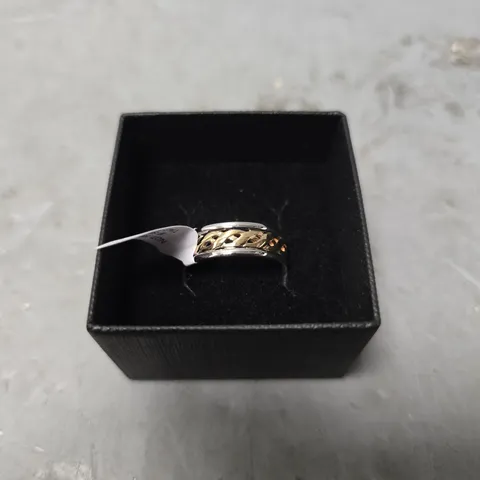 THE LOVE COLLECTION 9 CARAT 2 COLOUR GOLD CELTIC WEDDING BAND 7MM - SIZE UNSPECIFIED 
