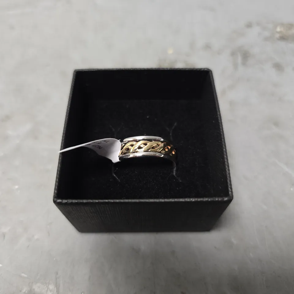 THE LOVE COLLECTION 9 CARAT 2 COLOUR GOLD CELTIC WEDDING BAND 7MM - SIZE UNSPECIFIED 