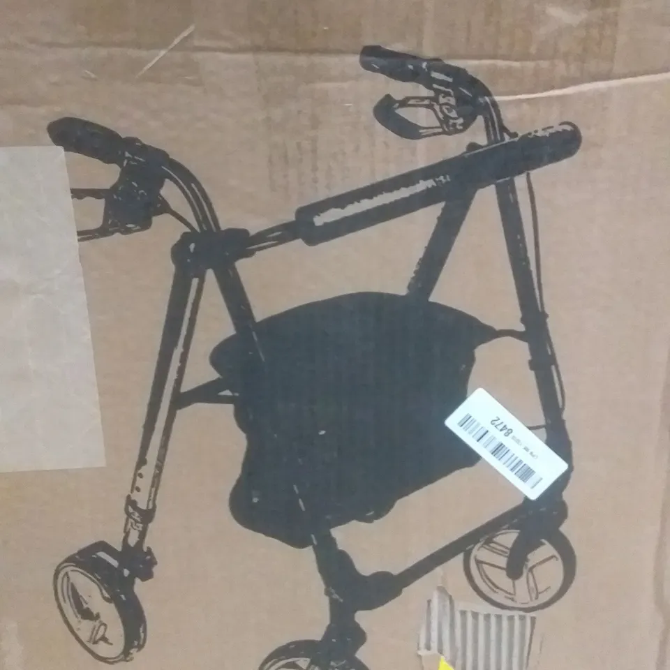 BOXED NRS HEALTHCARE LIGHTWEIGHT 4 WHEEL ROLLATOR - BURGUNDY 