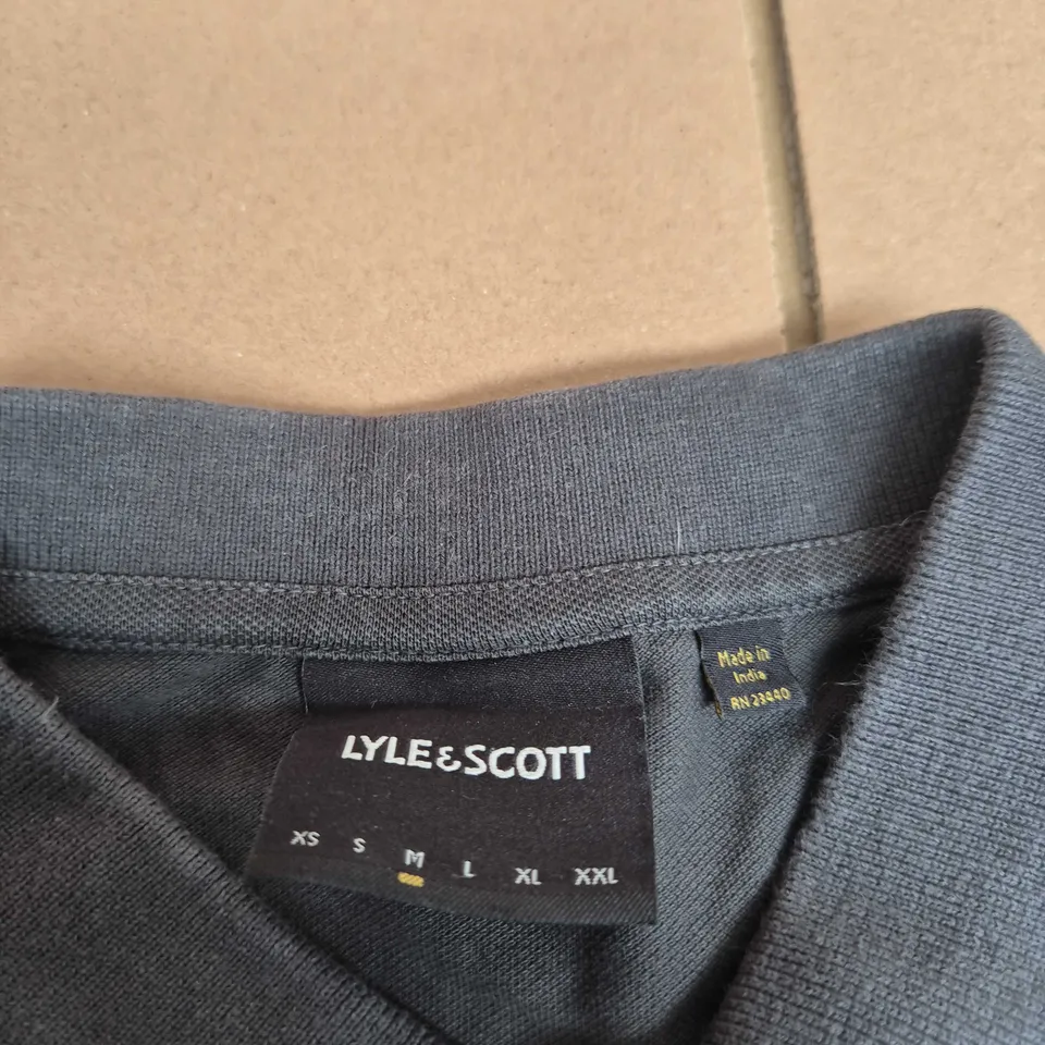 LYLE & SCOTT POLO SHIRT – GREY/NAVY WITH WHITE TRIM – MADE IN INDIA