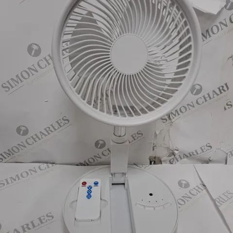 BELL & HOWELL OSCILLATING FOLDING RECHARGEABLE FAN, WHITE