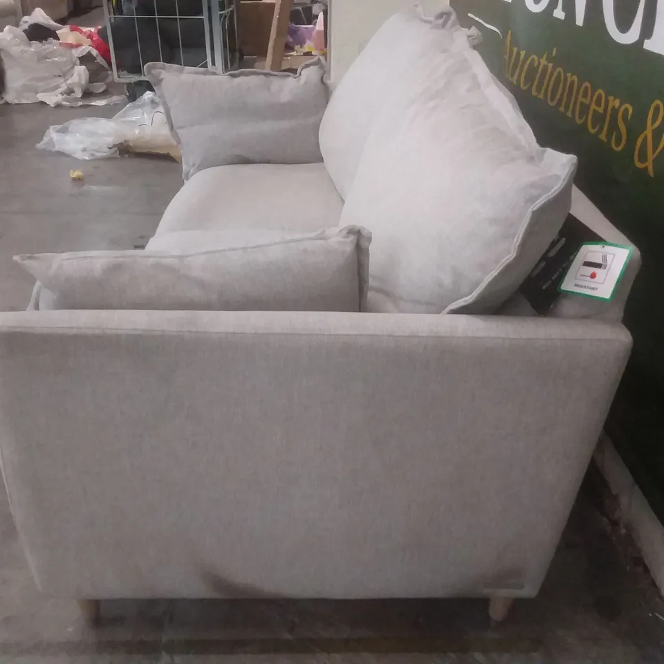 DESIGNER LOUNGE CO LIGHT GREY FABRIC  2.5 SEATER SOFA 