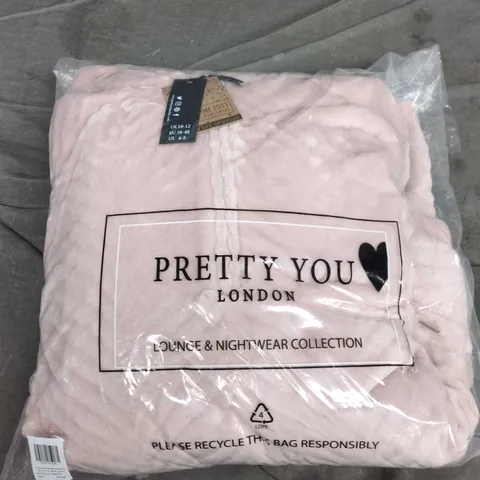BAGGED PRETTY YOU COSY CHEVRON LOUNGE SUIT IN ROSE - UK 10-12