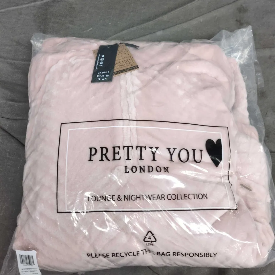 BAGGED PRETTY YOU COSY CHEVRON LOUNGE SUIT IN ROSE - UK 10-12