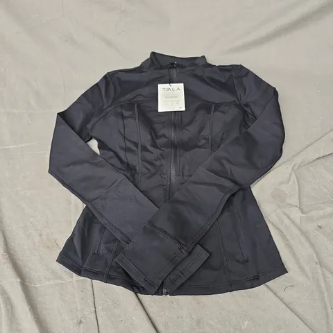 TALA SKINLUXE RUNNING JACKET LONGER LENGTH IN SHADOW BLACK SIZE XS