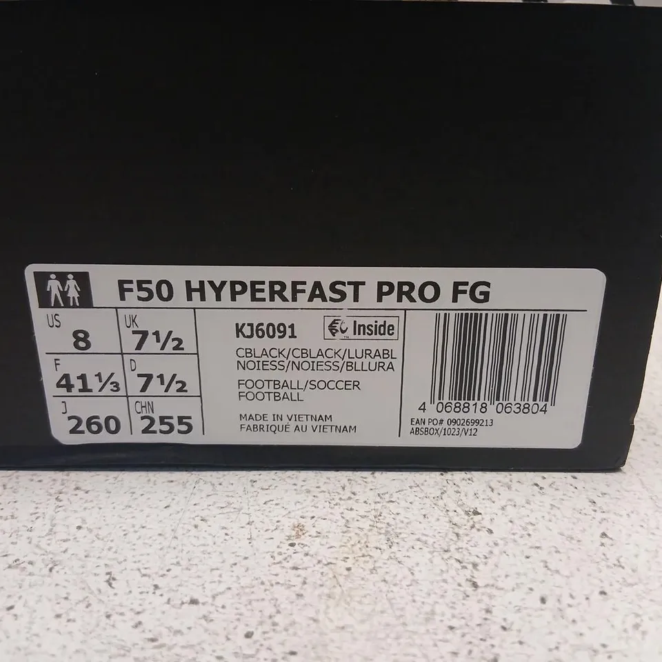 ADIDAS F50 HYPERFAST PRO FG SOCCER BOOTS – BLACK/BLUE, UK 7½